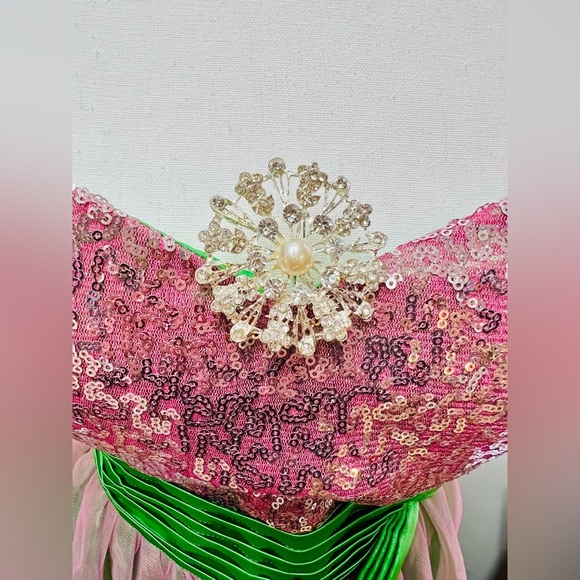 Ever Pretty Purple & Green Sequin Top Dress with Green Sash -Comes with Sash Pin - Picture 9 of 16